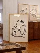 Picasso Man and Dove Sketch